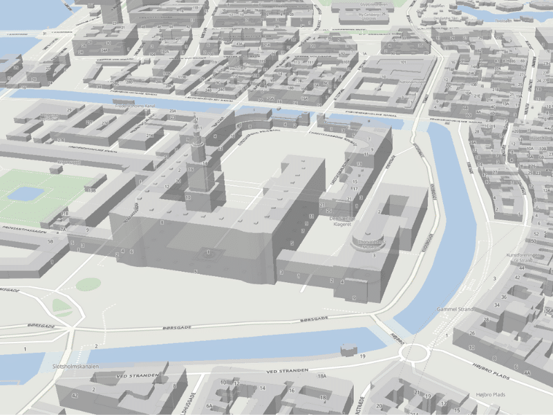 Viser udsnit af Vektorkort over indre København